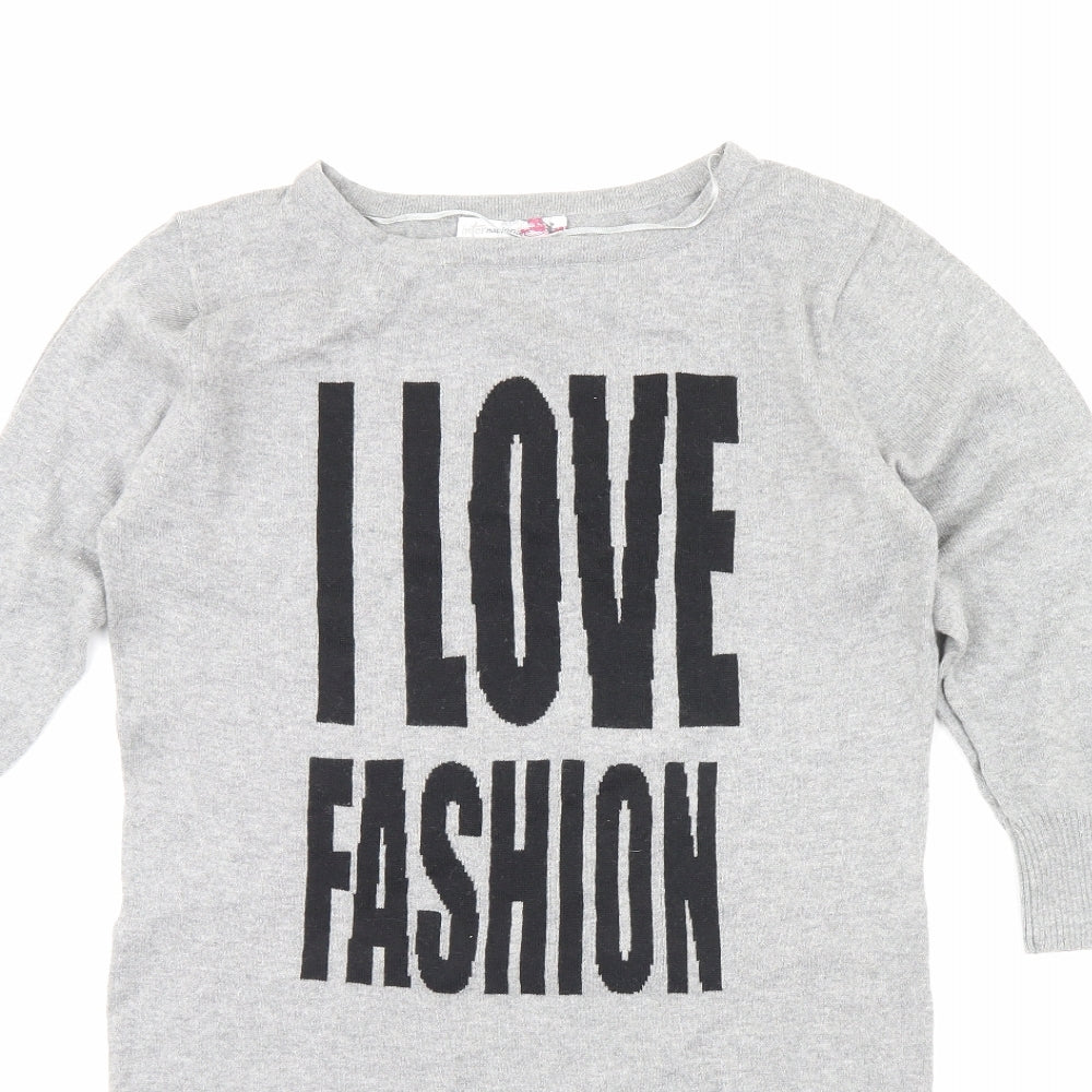 Womens UK Size 12 Internacionale Grey Pullover Jumper
