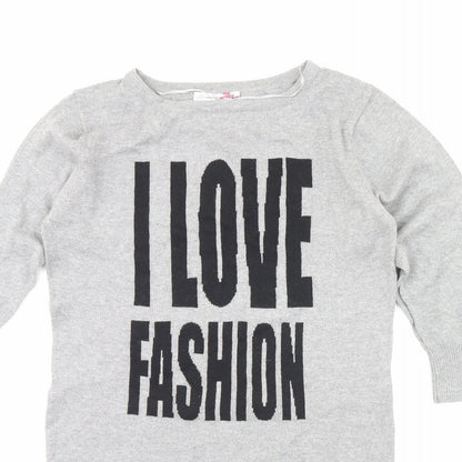 Womens UK Size 12 Internacionale Grey Pullover Jumper