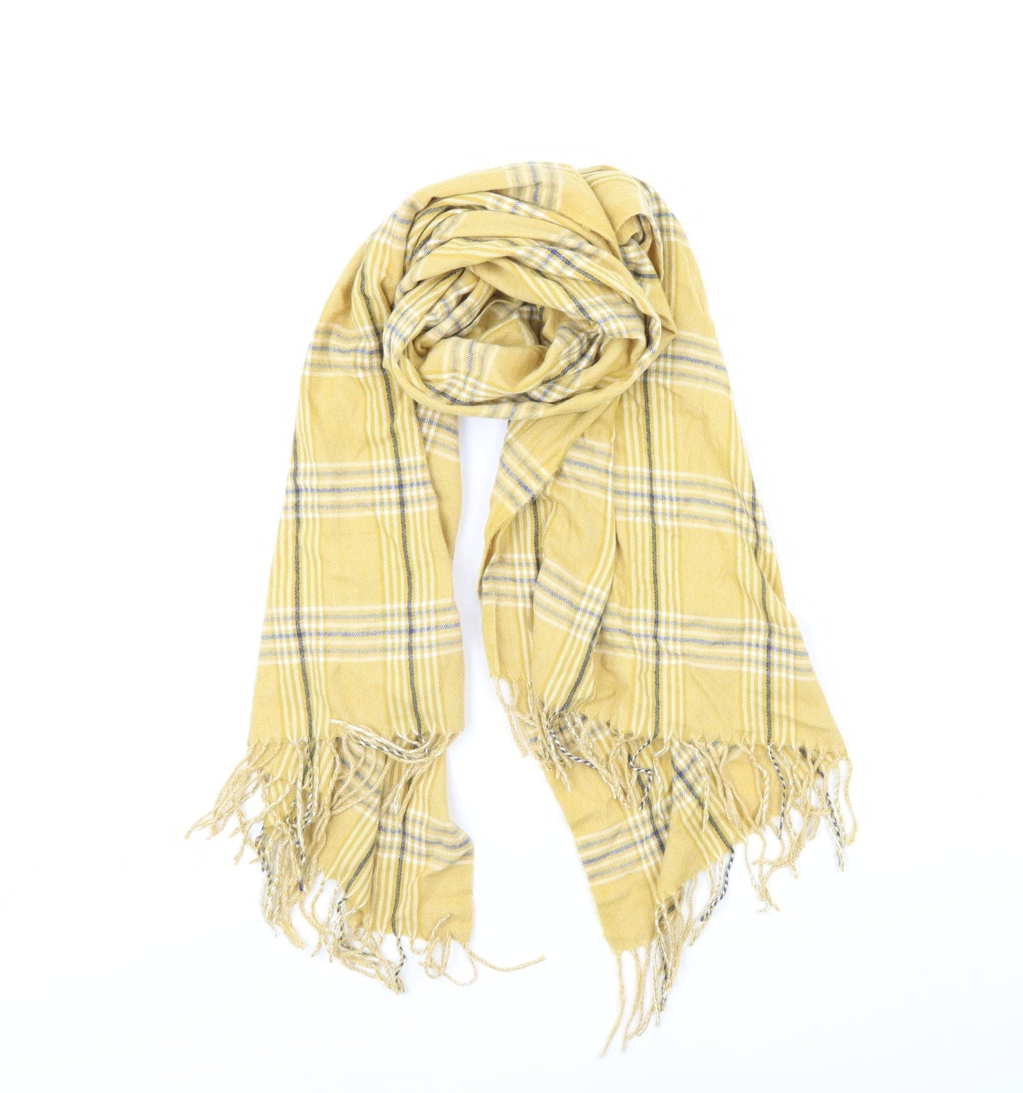 Preworn Womens Yellow Check   Scarf