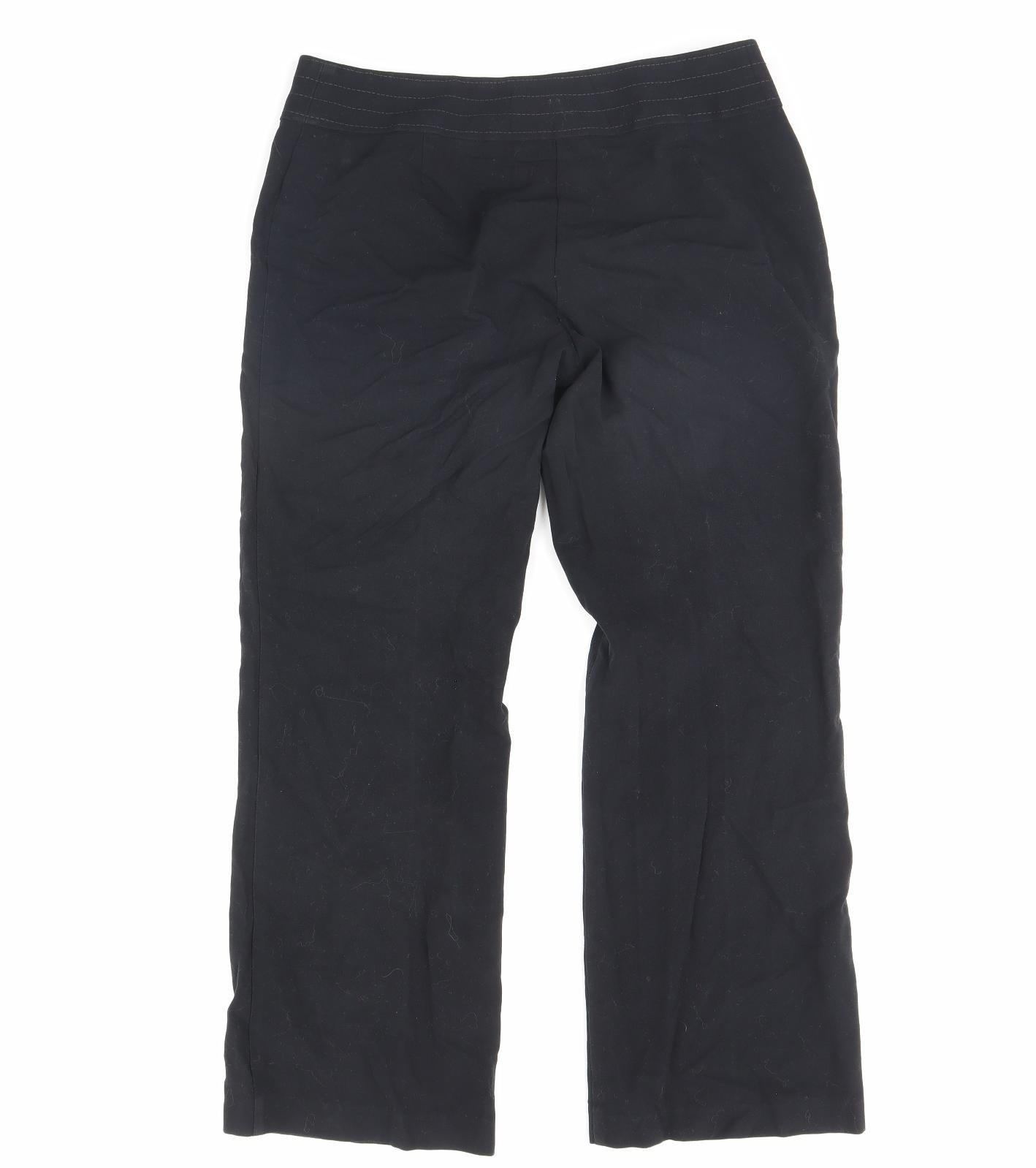 Womens UK Size 12 M&S Regular Fit Dress Pants Black Trousers