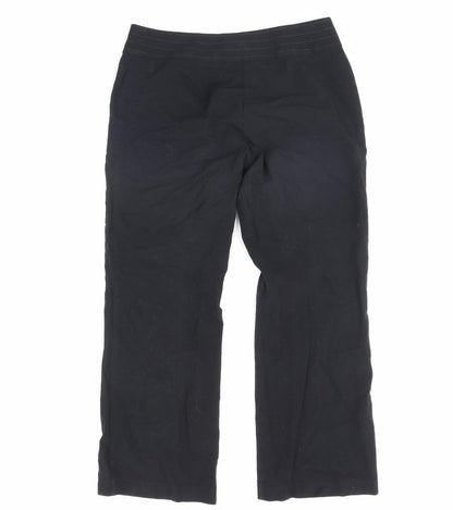 Womens UK Size 12 M&S Regular Fit Dress Pants Black Trousers