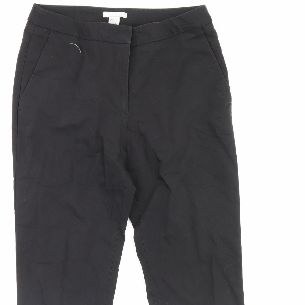 Womens UK Size 8 H&M Regular Fit Dress Pants Black Trousers