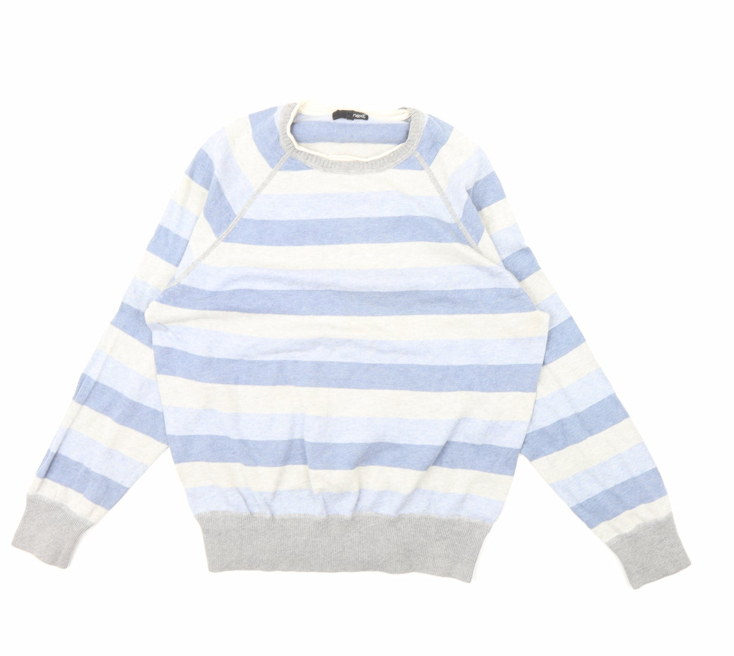 NEXT Mens Blue Striped  Pullover Jumper Size M