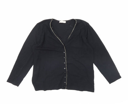 Womens UK Size M Bonmarché Black Cardigan Jumper