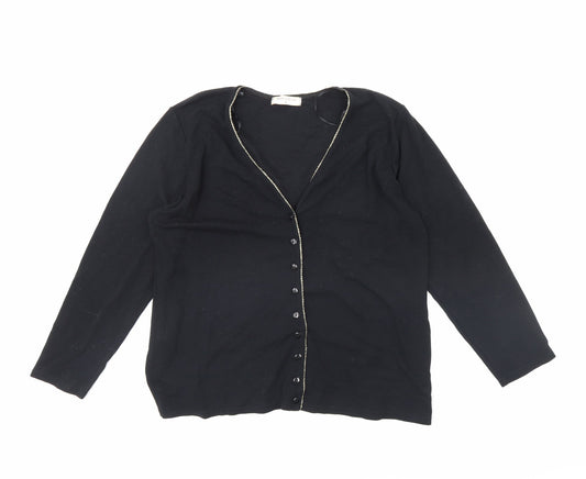 Womens UK Size M Bonmarché Black Cardigan Jumper