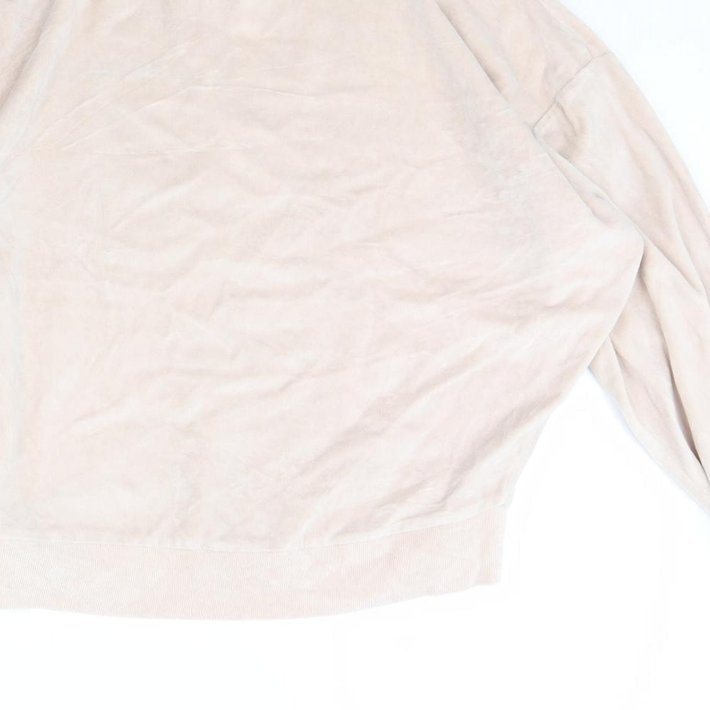 Topshop Womens Pink  Velour Pullover Jumper Size 8