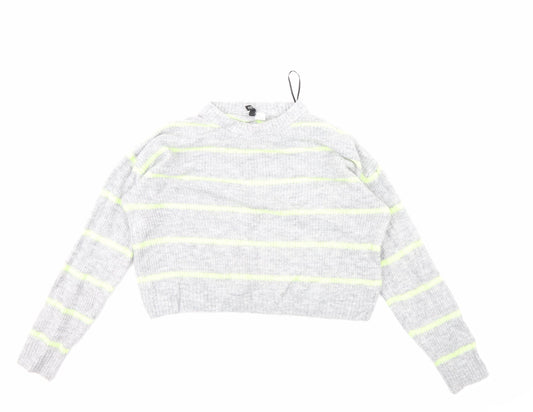 Womens UK Size S Divided Grey Pullover Jumper