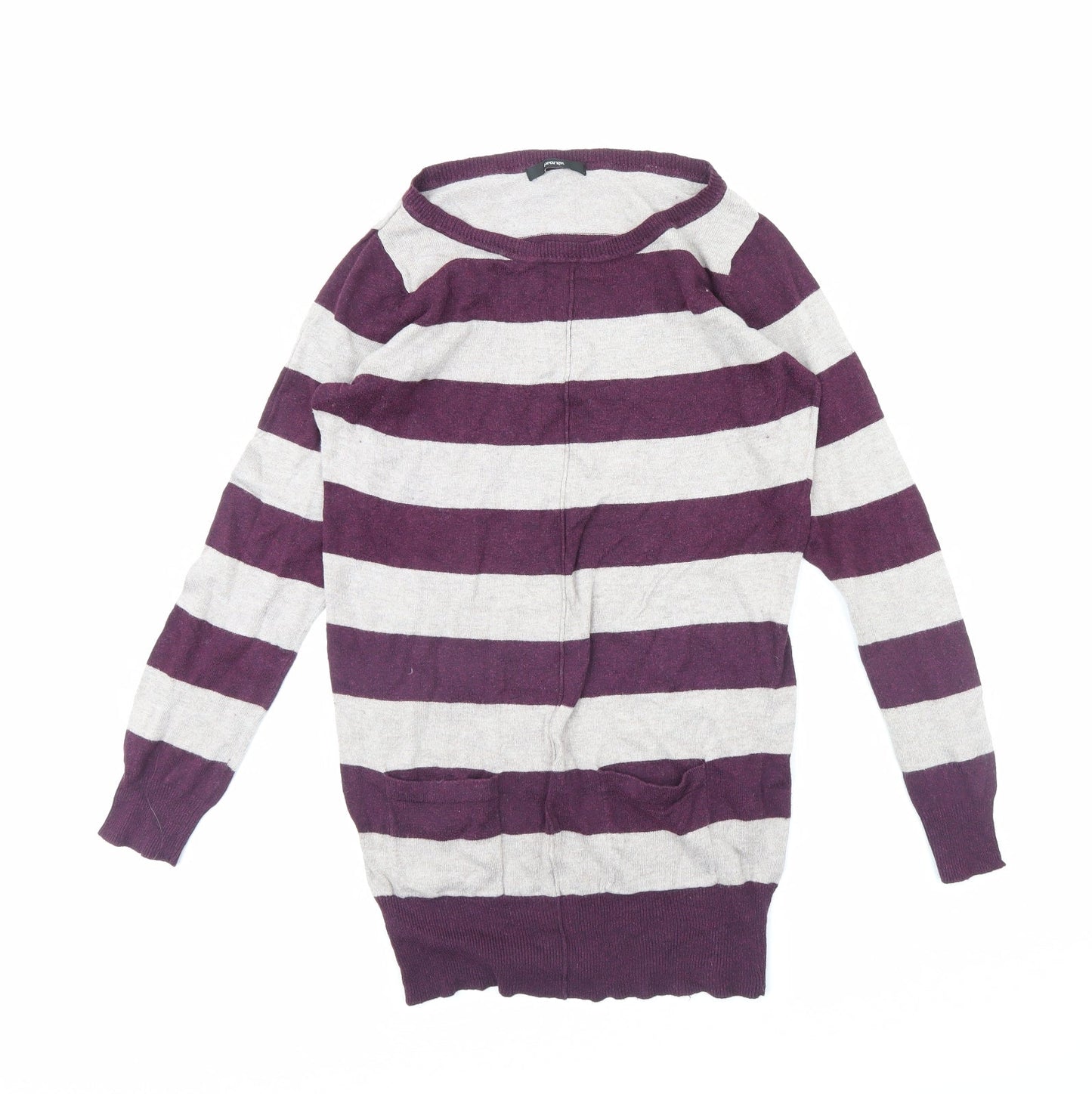 George Womens Grey Striped  Pullover Jumper Size 10