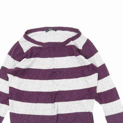 George Womens Grey Striped  Pullover Jumper Size 10