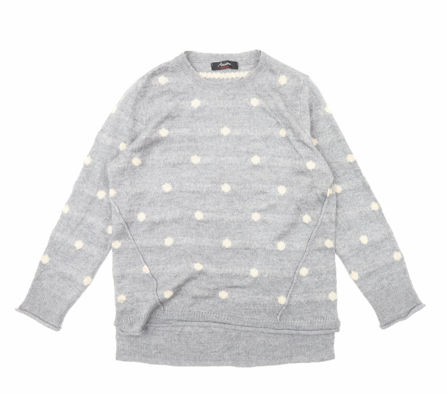Aniston Womens Grey Polka Dot  Pullover Jumper Size 10