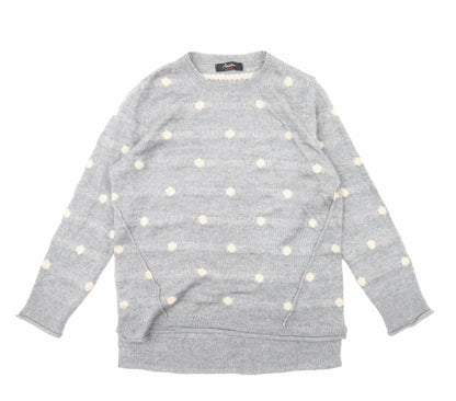 Aniston Womens Grey Polka Dot  Pullover Jumper Size 10
