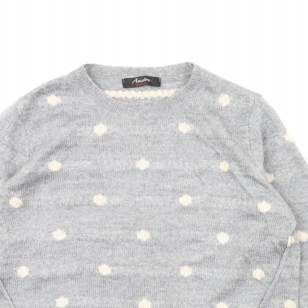 Aniston Womens Grey Polka Dot  Pullover Jumper Size 10