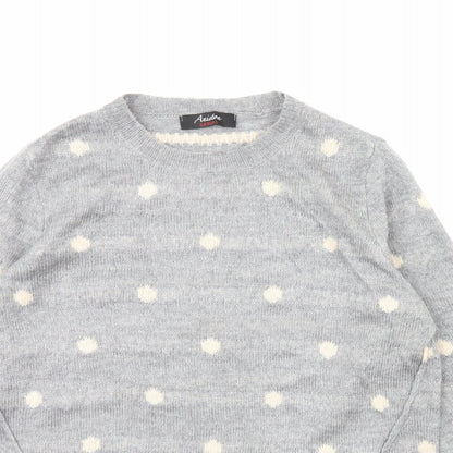 Aniston Womens Grey Polka Dot  Pullover Jumper Size 10