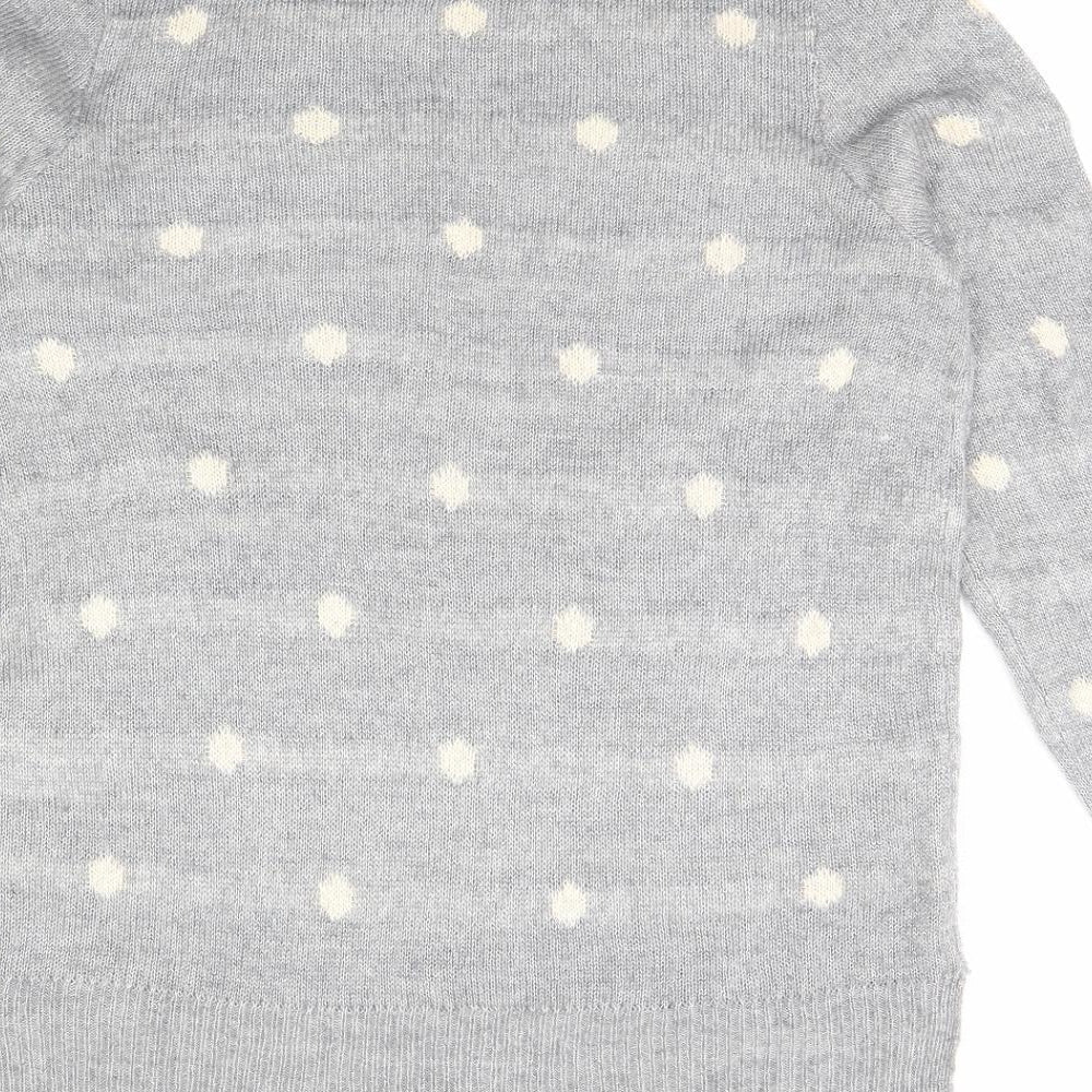 Aniston Womens Grey Polka Dot  Pullover Jumper Size 10