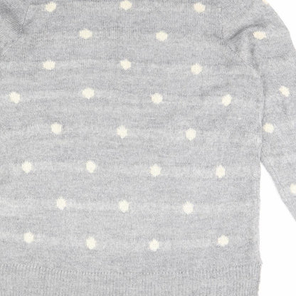 Aniston Womens Grey Polka Dot  Pullover Jumper Size 10