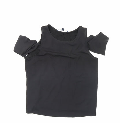 Womens UK Size L French Connection Black Basic Blouse