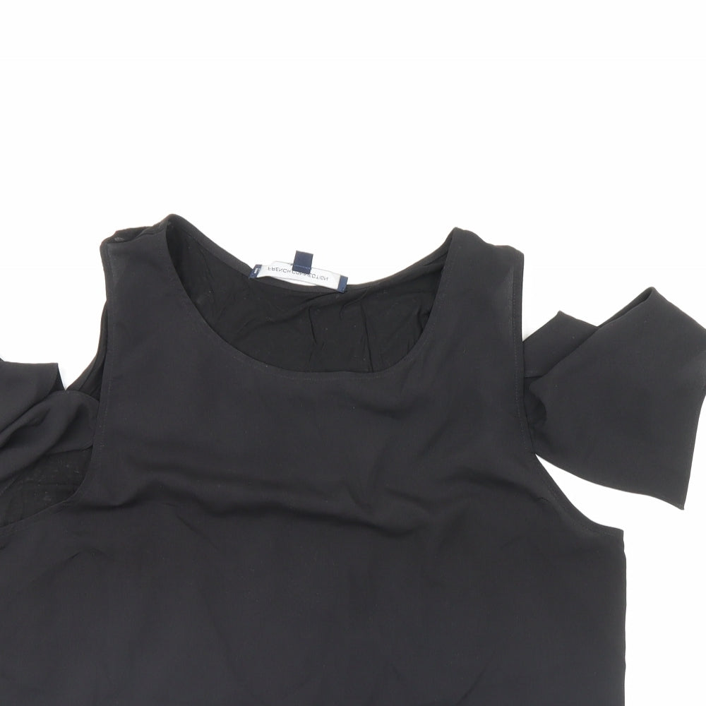 Womens UK Size L French Connection Black Basic Blouse