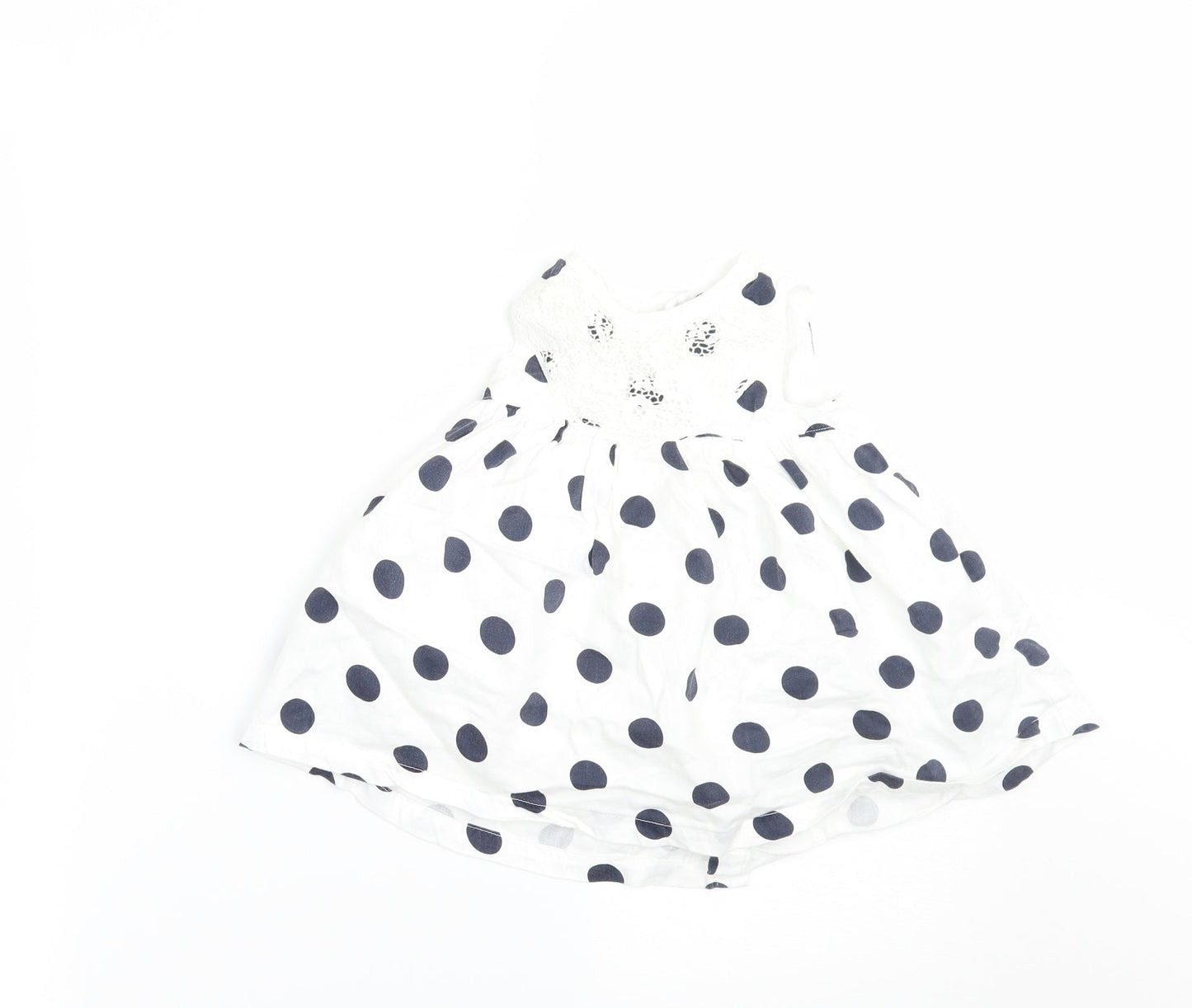 mamas & papas Girls White Polka Dot  A-Line  Size 3-6 Months