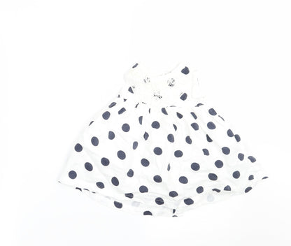 mamas & papas Girls White Polka Dot  A-Line  Size 3-6 Months