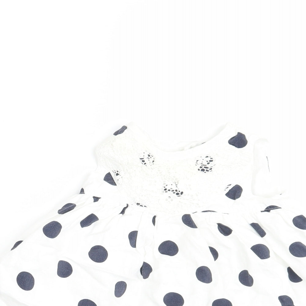 mamas & papas Girls White Polka Dot  A-Line  Size 3-6 Months