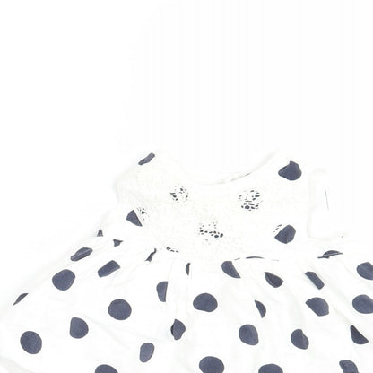 mamas & papas Girls White Polka Dot  A-Line  Size 3-6 Months