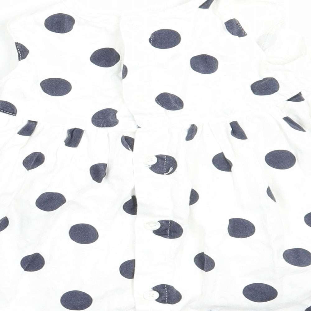 mamas & papas Girls White Polka Dot  A-Line  Size 3-6 Months