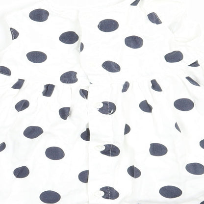 mamas & papas Girls White Polka Dot  A-Line  Size 3-6 Months