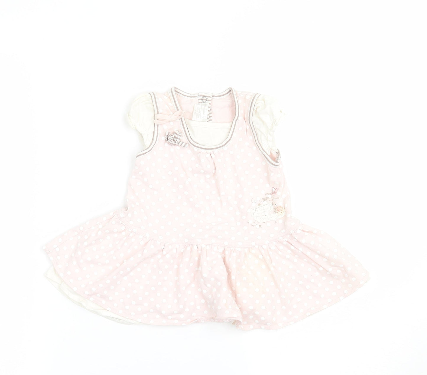 mamas & papas Girls Beige Polka Dot  A-Line  Size 6-9 Months