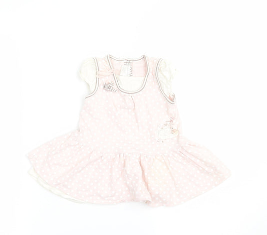 mamas & papas Girls Beige Polka Dot  A-Line  Size 6-9 Months