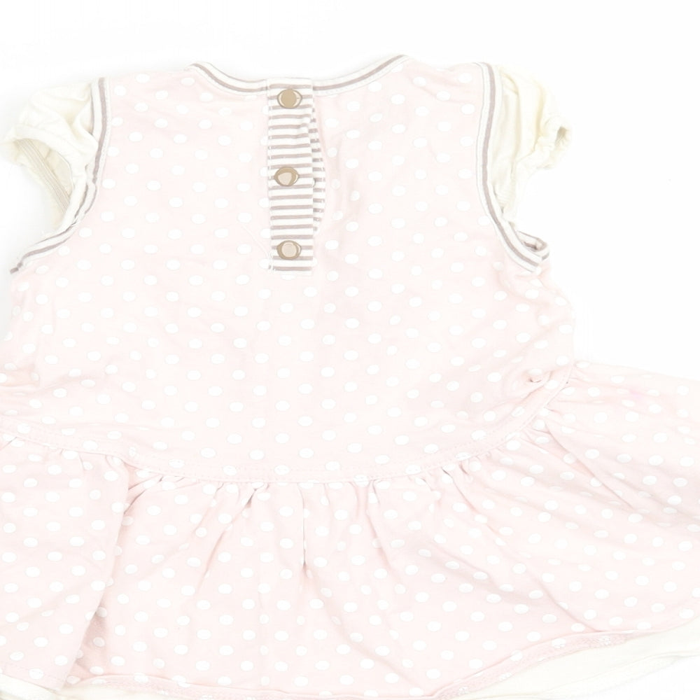 mamas & papas Girls Beige Polka Dot  A-Line  Size 6-9 Months