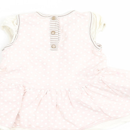 mamas & papas Girls Beige Polka Dot  A-Line  Size 6-9 Months