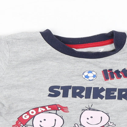 Matalan Baby Grey   Basic T-Shirt Size 9-12 Months  - Little striker