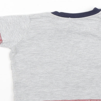 Matalan Baby Grey   Basic T-Shirt Size 9-12 Months  - Little striker