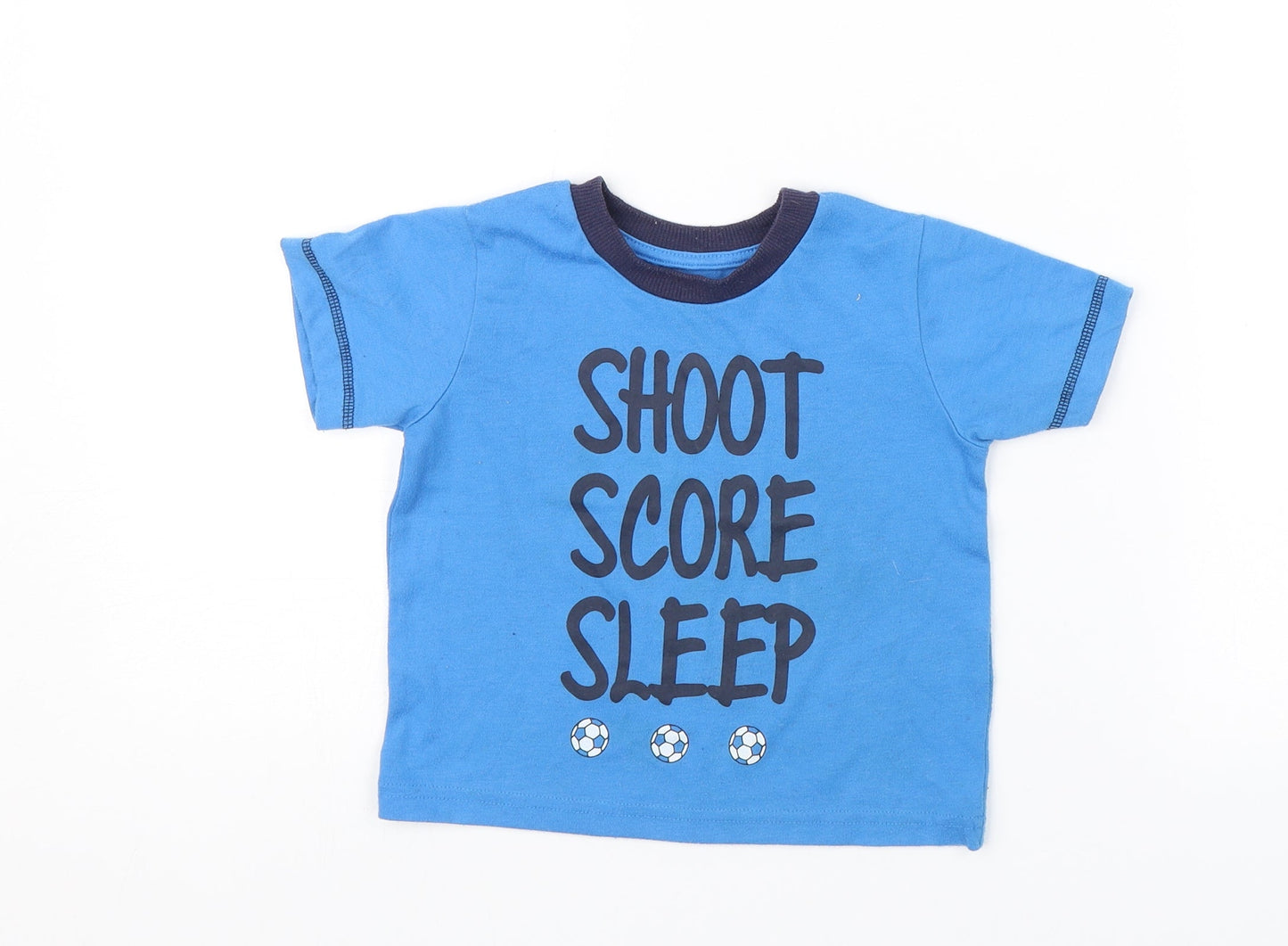 Matalan Baby Blue Solid   Pyjama Top Size 18-24 Months  - Shoot score sleep