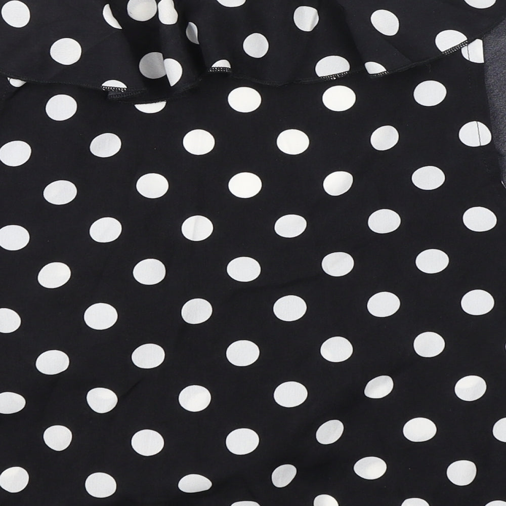 Womens UK Size 12 PRETTYLITTLETHING Black Basic Blouse