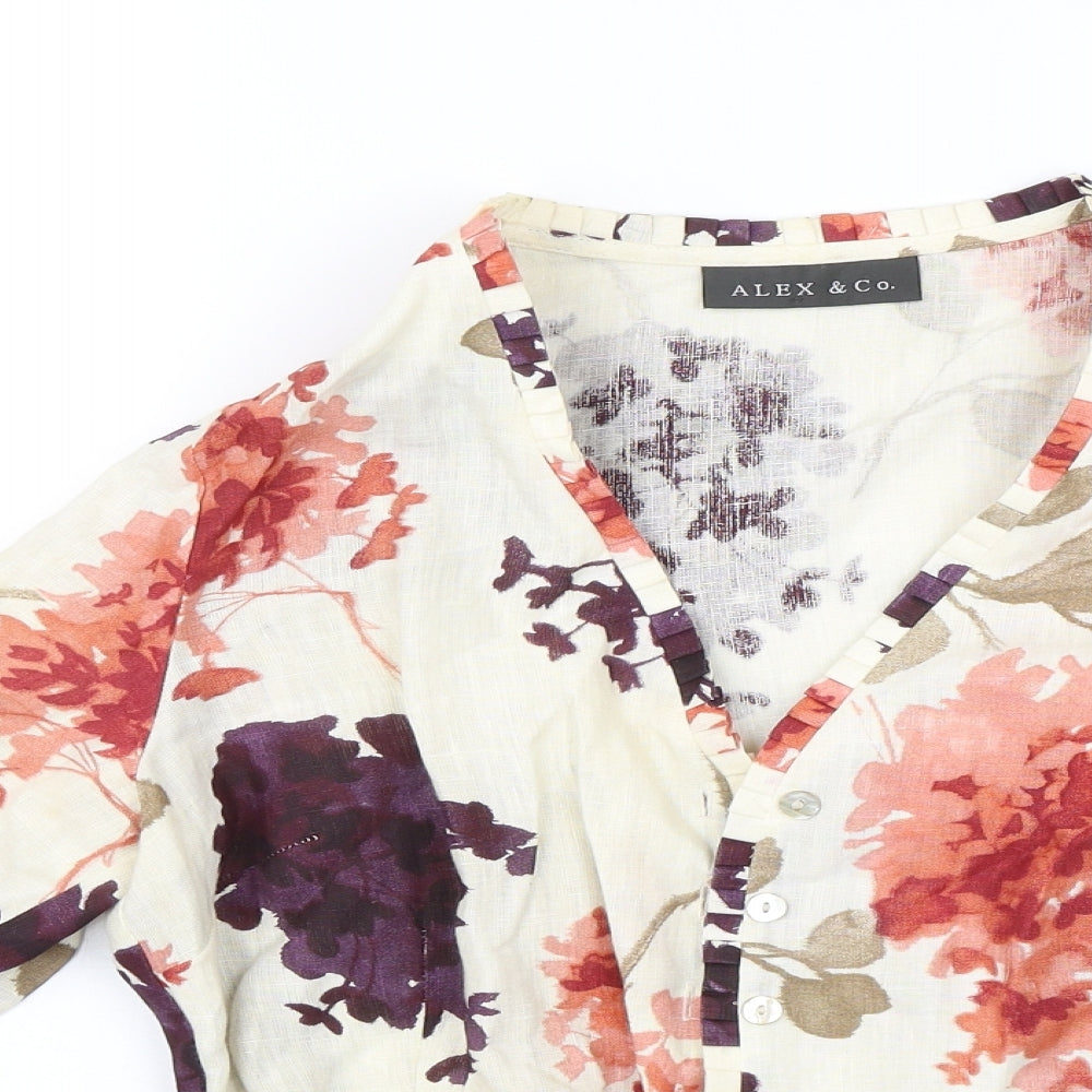 Alex & Co Womens Beige Floral  Jacket  Size 10
