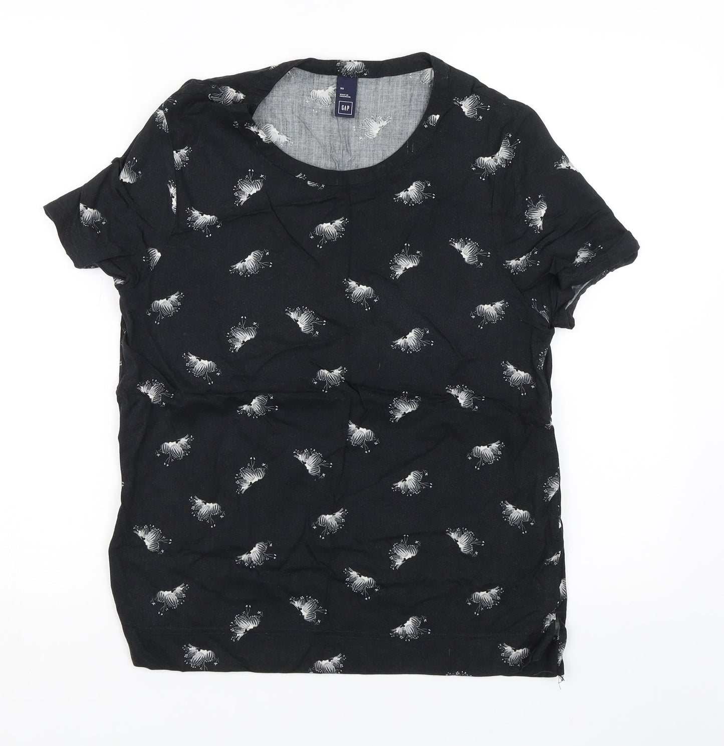 Womens UK Size XS Gap Black Basic T-Shirt