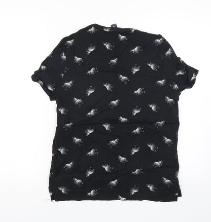 Womens UK Size XS Gap Black Basic T-Shirt