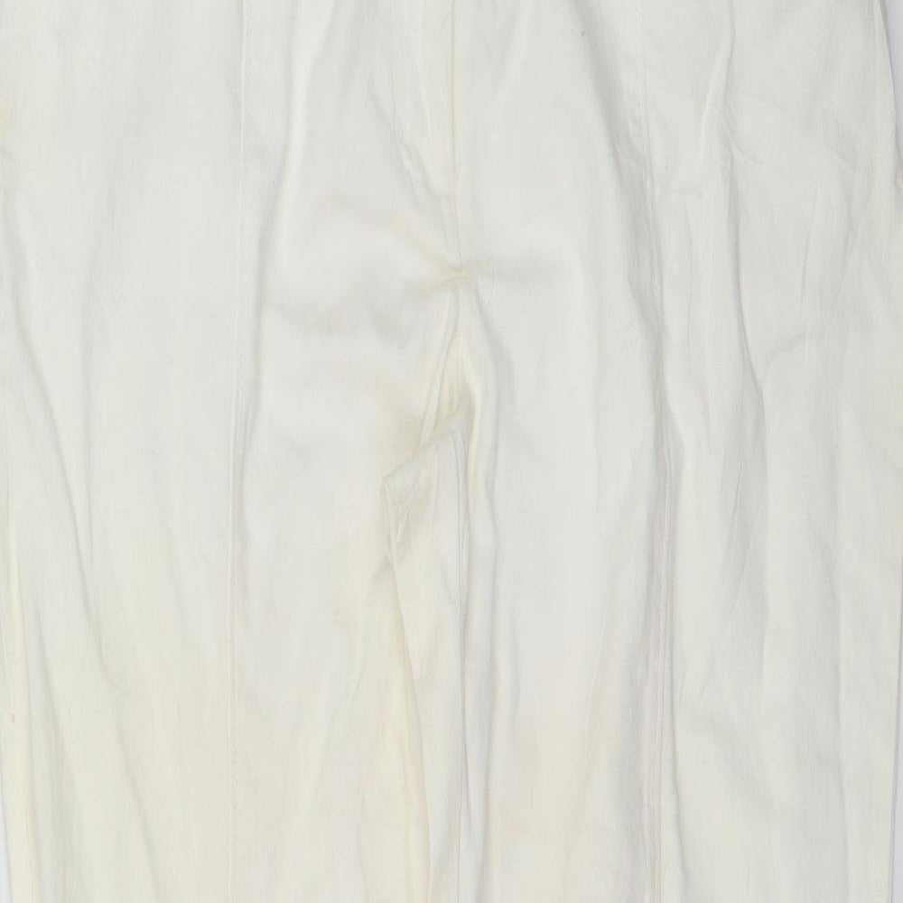Womens UK Size 12 M&Co Regular Fit Chino White Trousers