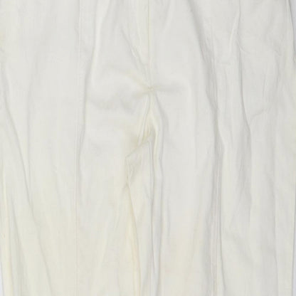 Womens UK Size 12 M&Co Regular Fit Chino White Trousers