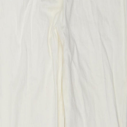 Womens UK Size 12 M&Co Regular Fit Chino White Trousers