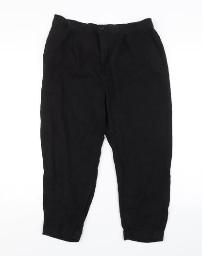 Womens UK Size L Zara Regular Fit  Black Trousers