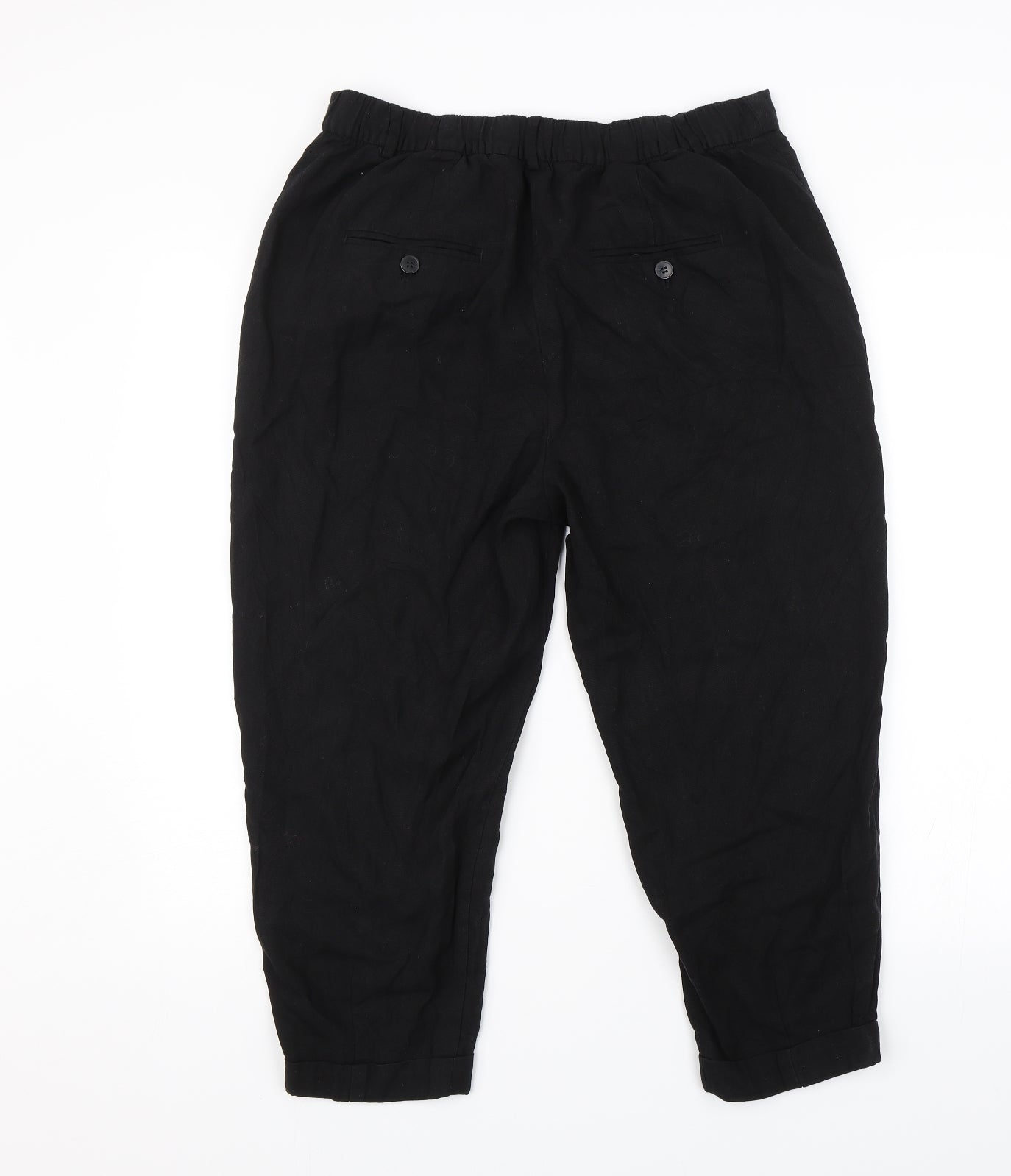 Womens UK Size L Zara Regular Fit  Black Trousers