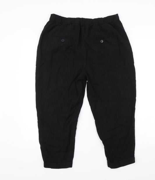 Womens UK Size L Zara Regular Fit  Black Trousers