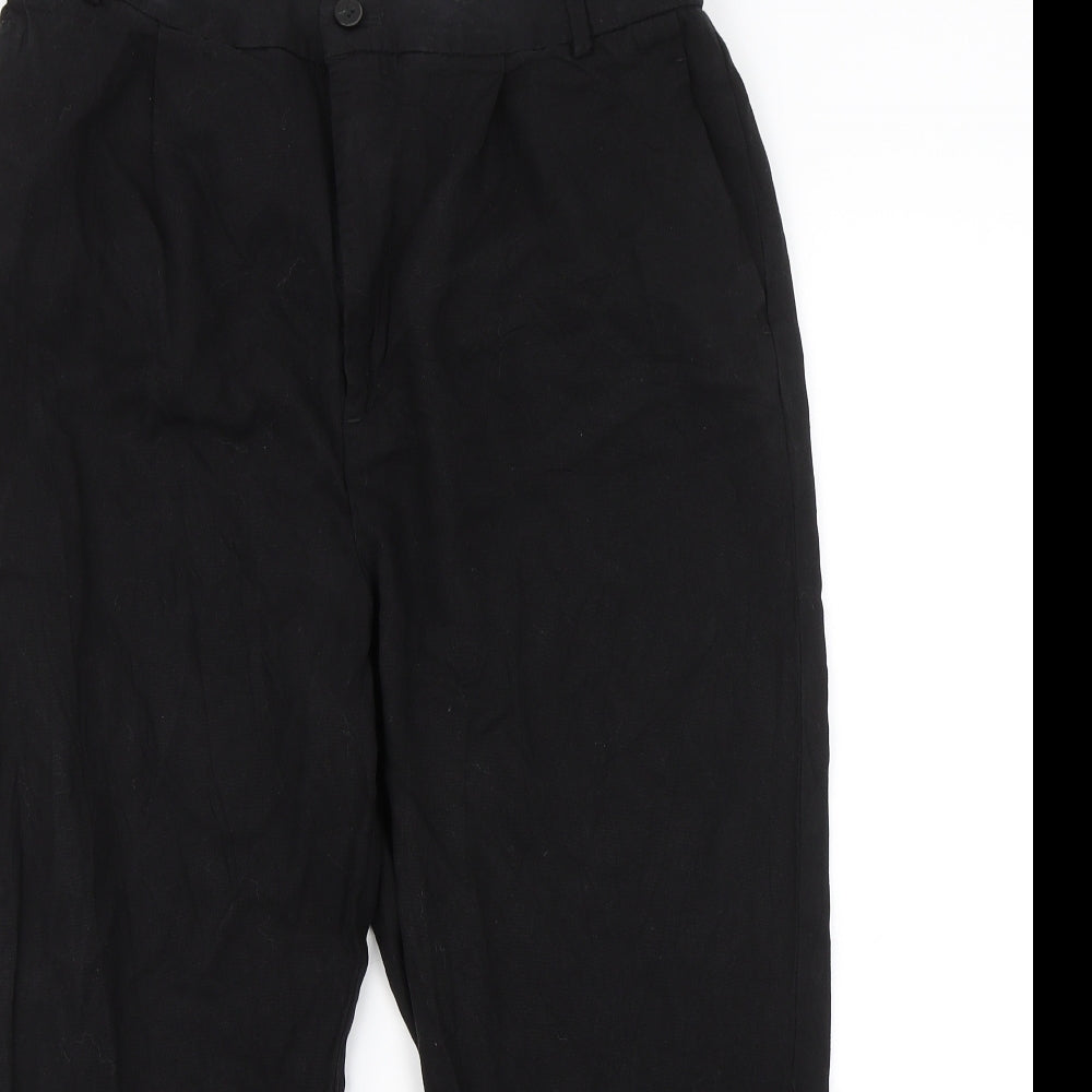 Womens UK Size L Zara Regular Fit  Black Trousers
