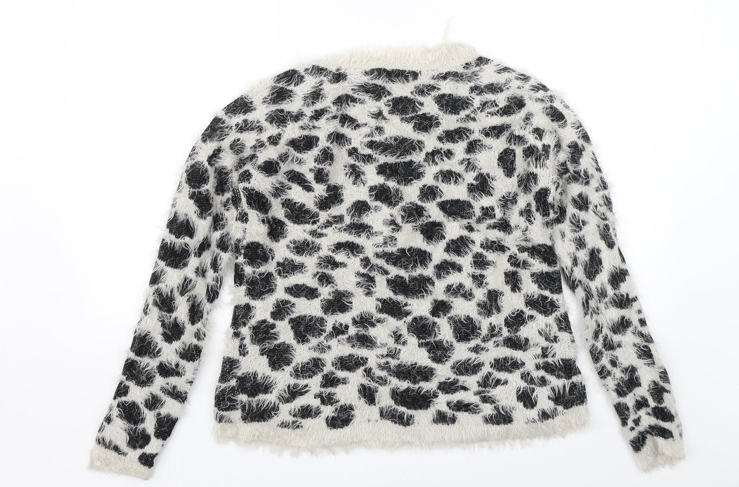 George Womens Black Animal Print  Pullover Jumper Size 8