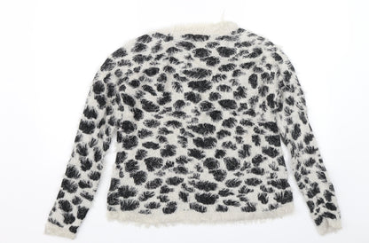 George Womens Black Animal Print  Pullover Jumper Size 8