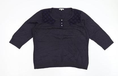 Womens UK Size 18 Per Una Blue Pullover Jumper