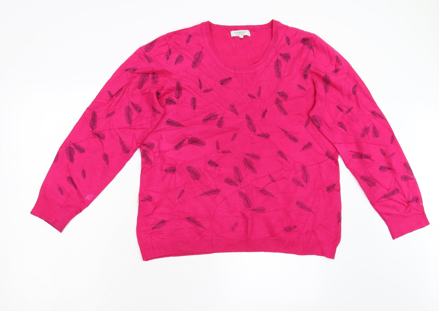 Womens UK Size XL Signature Pink Pullover Jumper