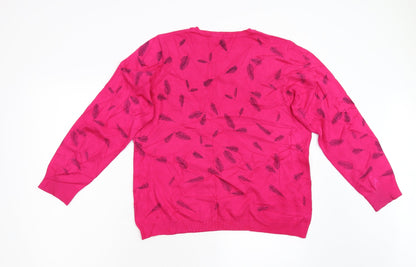 Womens UK Size XL Signature Pink Pullover Jumper
